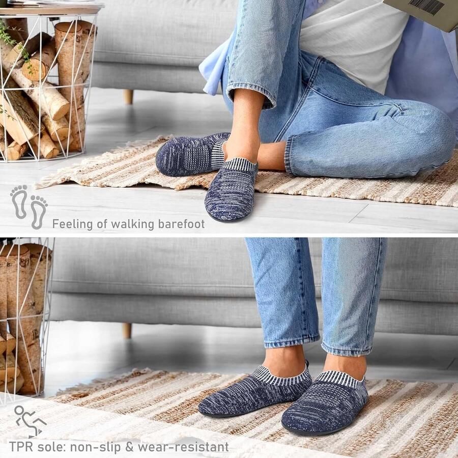 Lichte en comfortabele huisslippers voor nen en met rubberen zool antislip en ideaal voor binnen en buitengebruik