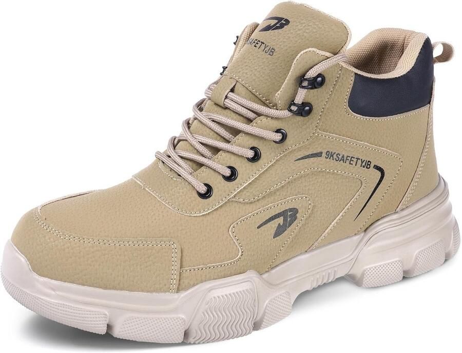 Lichte en comfortabele veiligheidsschoenen voor mannen met stalen neus ademend en antislip Khaki