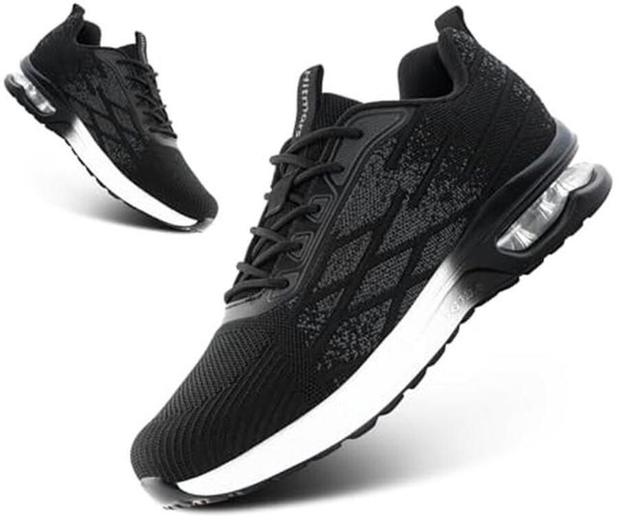 Lichte en Modieuze Sneakers voor Heren Sportschoenen voor Hardlopen Basketbal en Tennis in Zwart