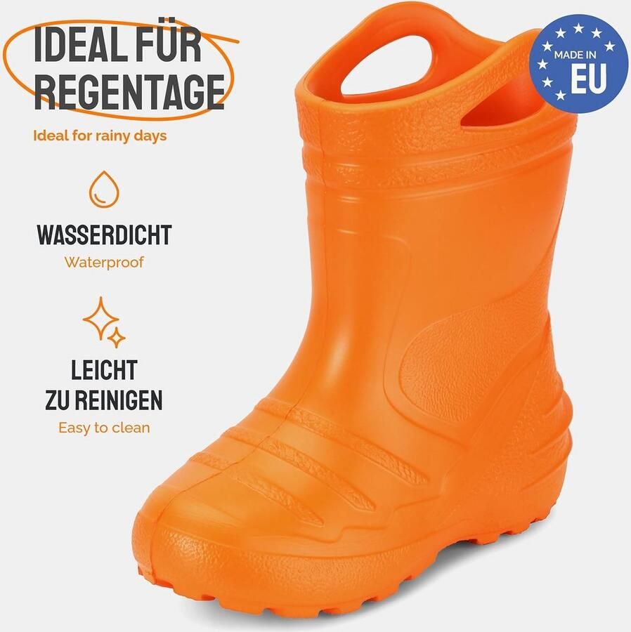 Lichte en Warme Kinder Rubberlaarzen met Uitneembare Binnenvoering