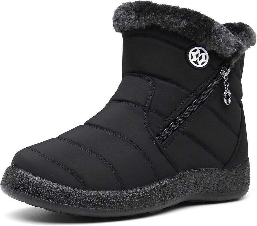 Lichte Enkellaarzen Dames met Warme Voering en Antislipzool Comfortabele Winterschoenen
