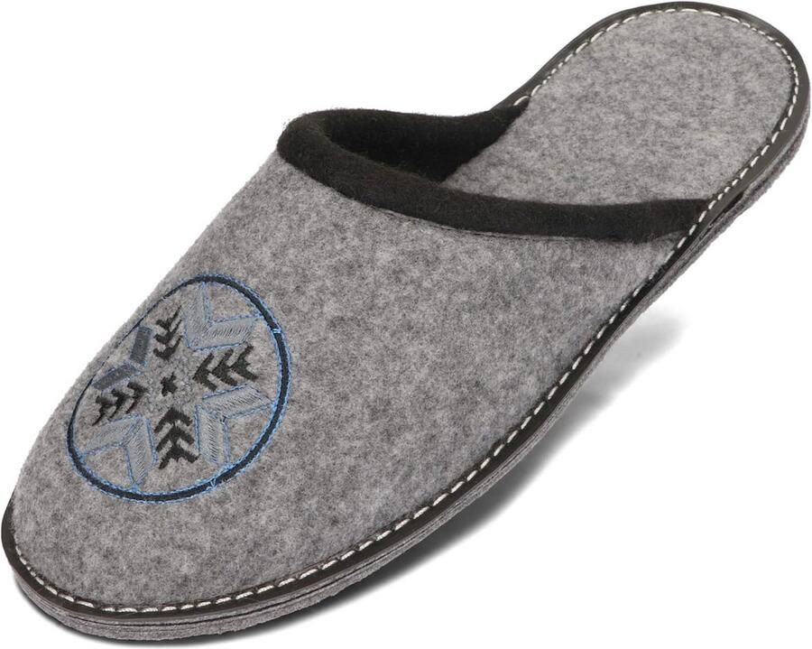 Lichte Heren Pantoffels van Vilt met Flexibele Zool Comfortabel Thuis Slipper