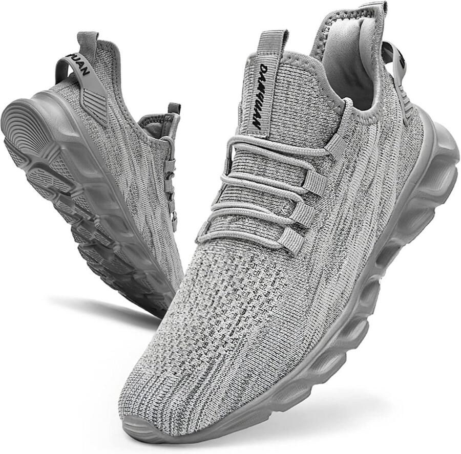 Lichte Heren Sneakers voor Hardlopen Wandelen en Sport Grijs