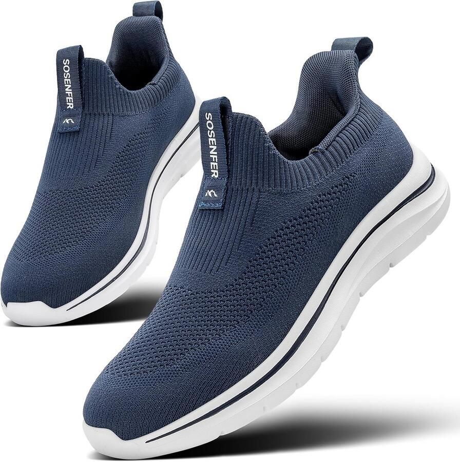 Lichte Herensneakers Slip-On Ademend Comfortabele Instapschoenen voor Sport en Wandelen