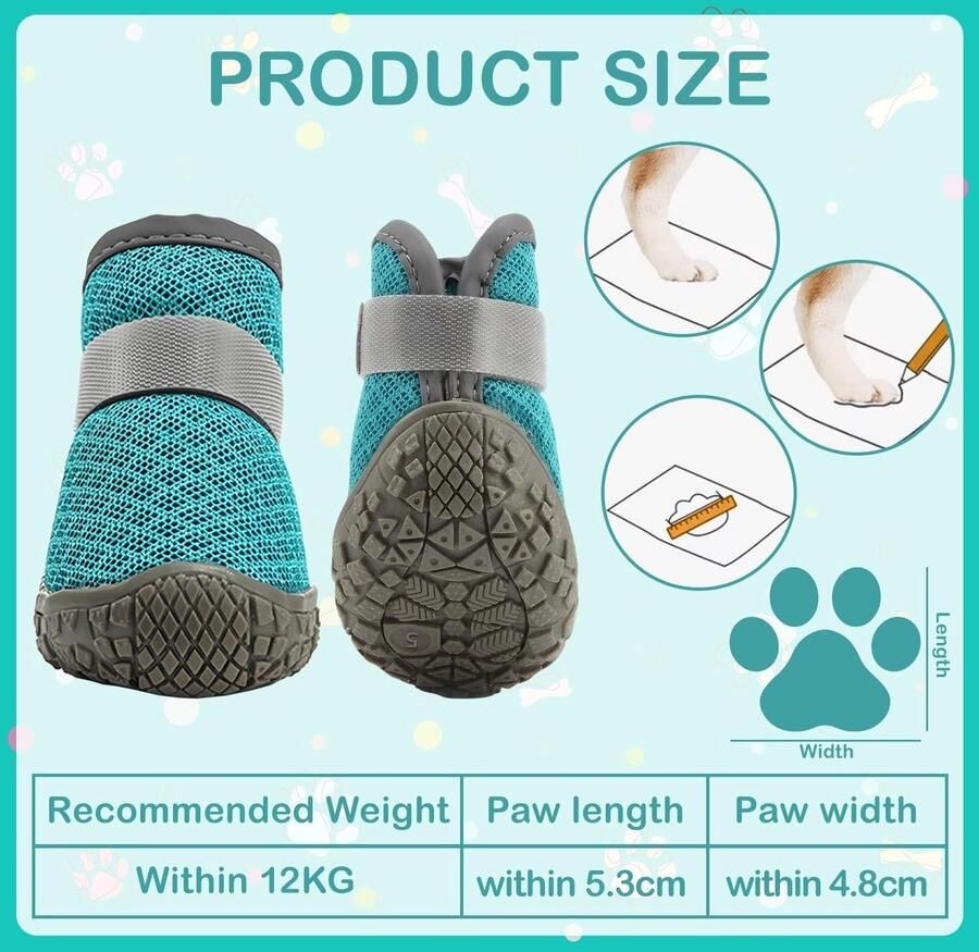 Lichte hondenlaarzen voor kleine honden tot 12 kg verstelbare en antislip schoenen voor wandelen en bescher de bescherming van zere poten (blauw)