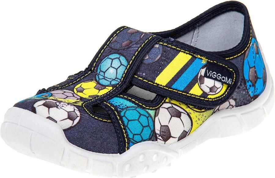 Comfortabele Jongensslipper met Gezonde Voet Keurmerk Ademend Katoen