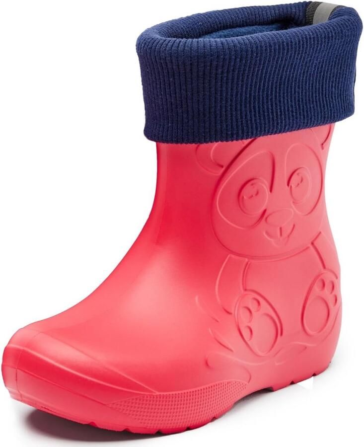Lichte Kinder Regenlaarzen met Warme Voering en Panda Print Waterdicht en Antislip