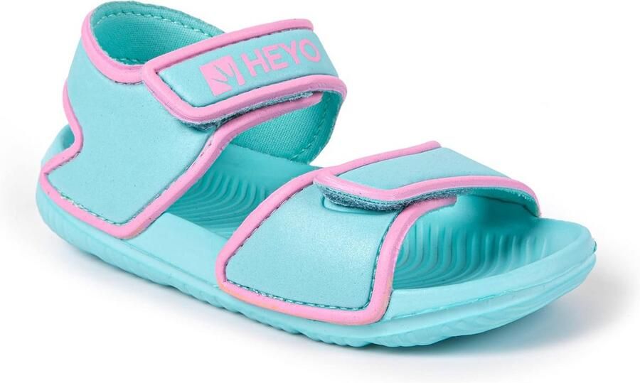 Lichte Kindersandalen met Klittenband voor en Turquoise Roze