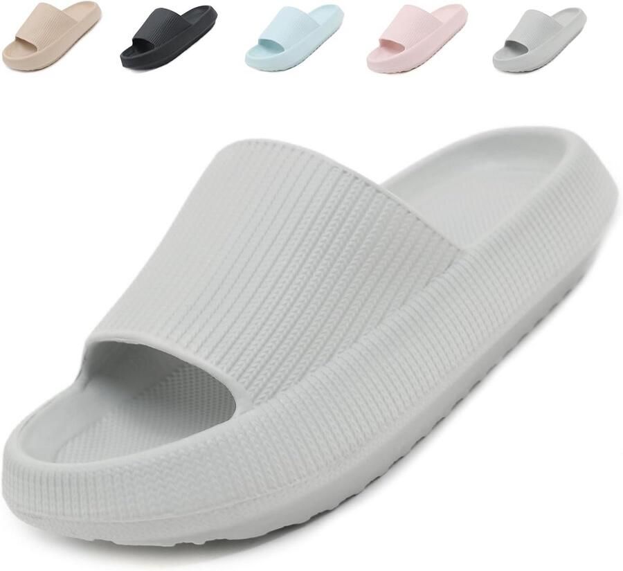 Lichte Slides met Dikke Zool voor en Antislip Badslippers