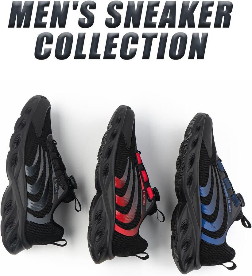 Lichte Sneakers voor Heren Sportschoenen Hardloopschoenen met Snelsluiting t m