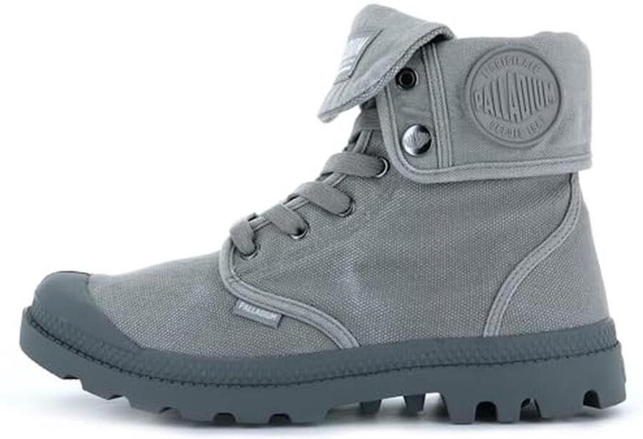 Lichte Stonewashed Canvas Laarzen met Baggy Collar