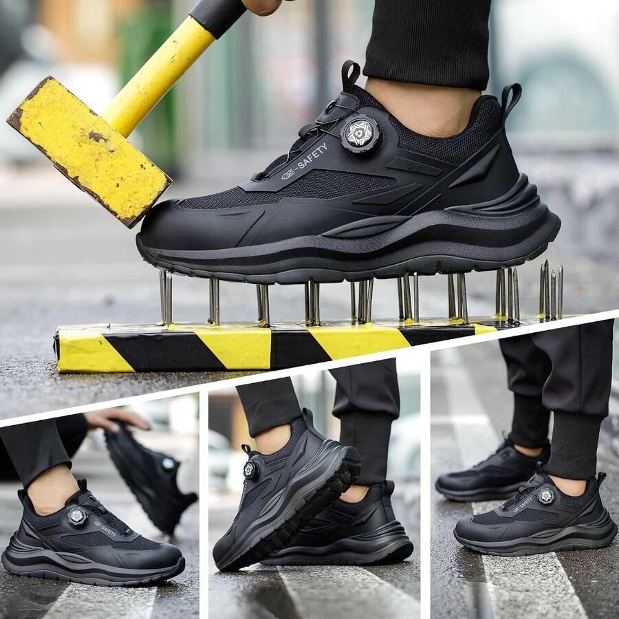 Lichte Veiligheidsschoenen met Stalen Neus voor nen en Waterafstotend Antislip Ade d Comfortabel voor Bouw Magazijn en Werkplek