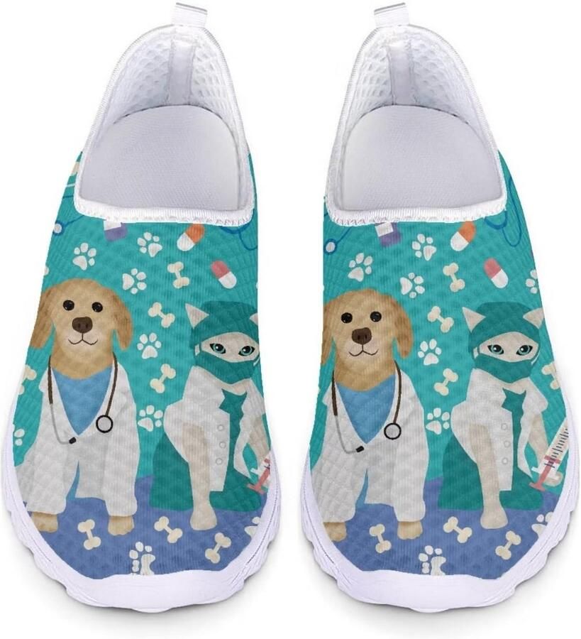 Lichte Wandelsneakers voor Dames Ademende Mesh Instappers voor Werk en Vrije Tijd