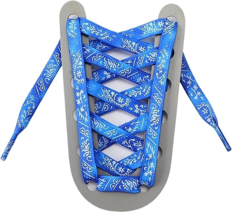 Lichtgevende Schoenveters Platte Veters Schoenen Personaliseren Gloeien in Donker Blauw