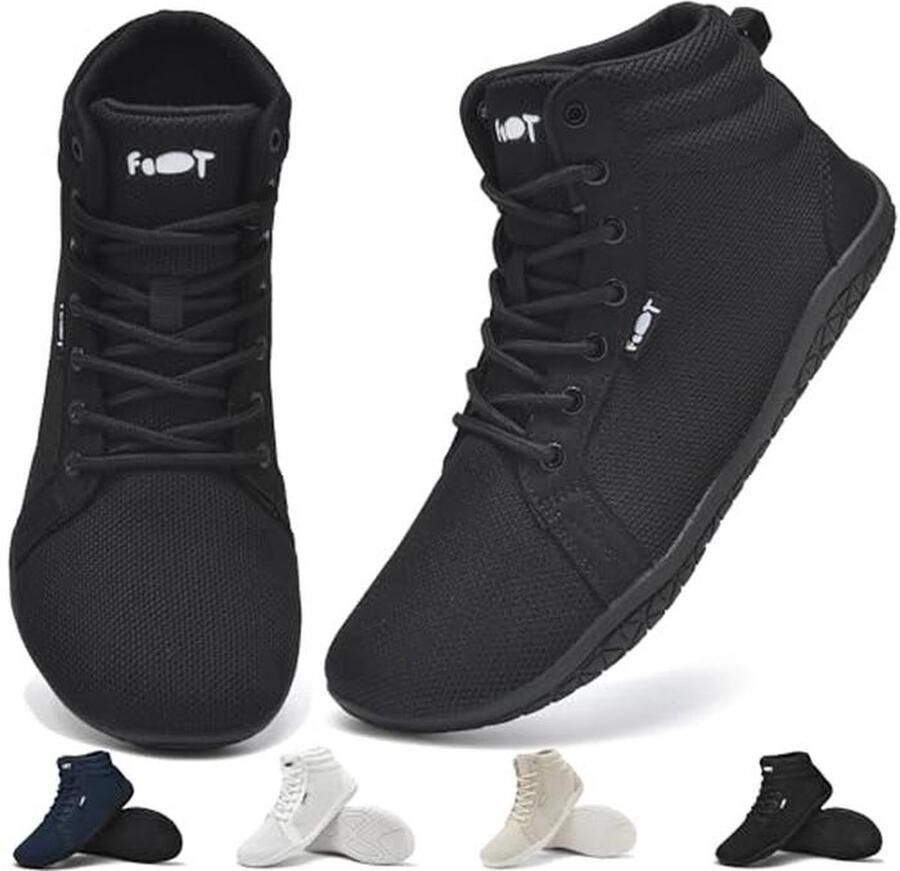 Lichtgewicht Barefoot Hi-Top Sneakers voor Dames Comfortabele Minimalistische Wandelschoenen met Zero Drop Zool