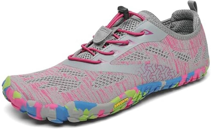 Lichtgewicht blotevoetenschoenen voor trailrunning en gym uniseks roze