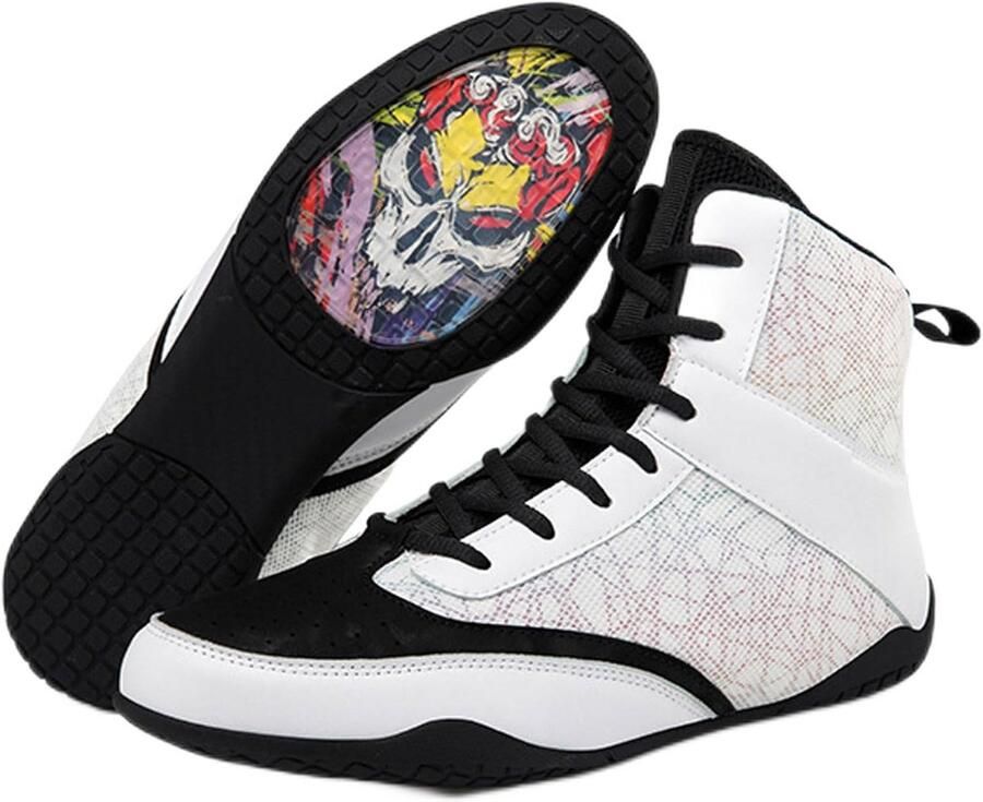 Lichtgewicht Boksschoenen Antislip Vechtsport Sneakers met Enkelondersteuning