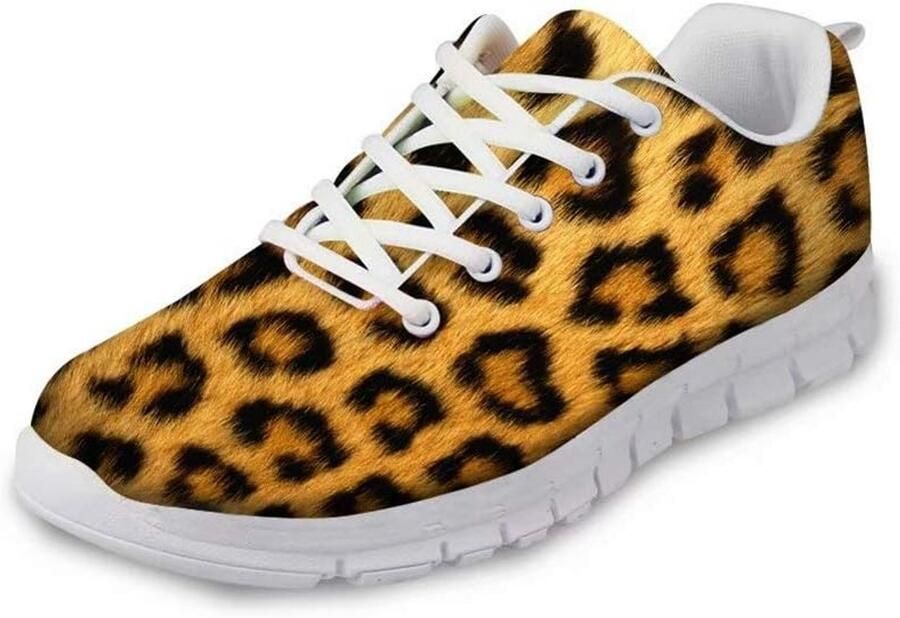 Lichtgewicht Casual Sneakers met Dierlijke Huid Patroon voor en