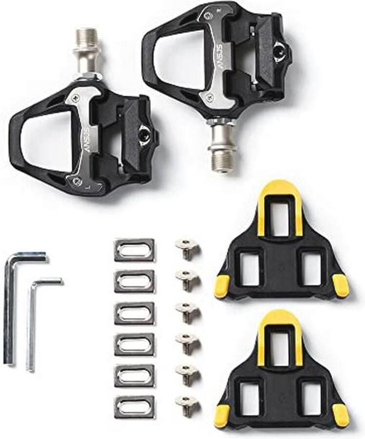 Lichtgewicht Clipless Racefietspedalen met Schoenplaatjes Compatibel met SPD-SL Systeem