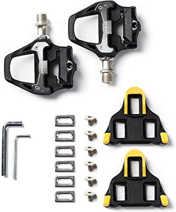 Lichtgewicht Clipless Racefietspedalen met Schoenplaatjes Compatibel met SPD-SL Systeem