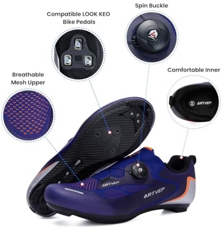 Lichtgewicht Fietsschoenen voor en Compatibel met Pedalen