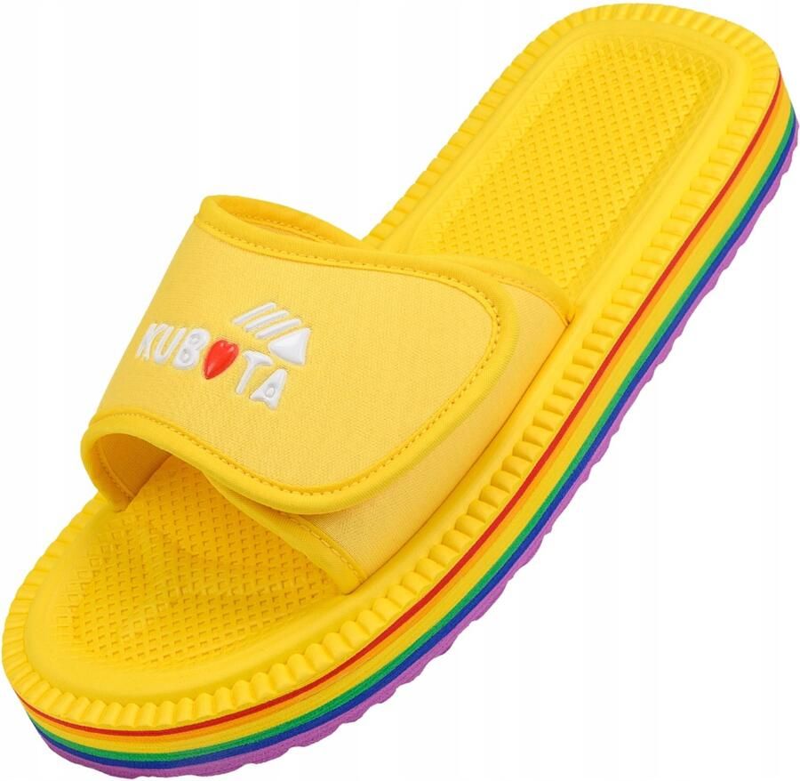 Lichtgewicht heren slippers geel klittenband comfortabele EVA zool