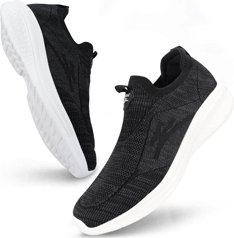 Lichtgewicht Mesh Sneakers Heren Zonder Veters Ademende Slip-On Sportschoenen voor Comfortabel Lopen