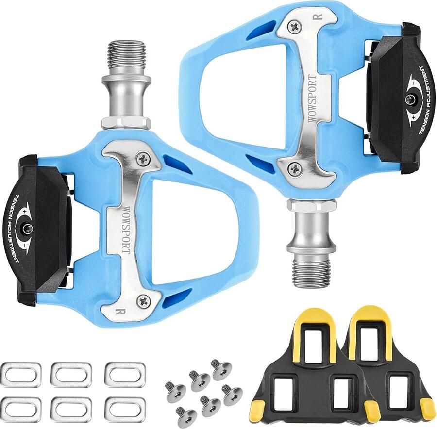Lichtgewicht Racefietspedalen Koolstofvezel met 3 Bouten SPD-SL Compatibel