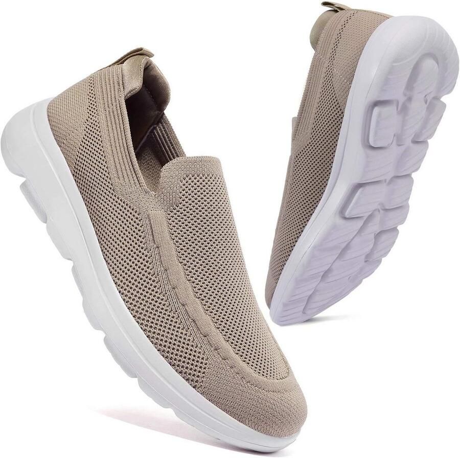 Lichtgewicht Slip-On Sport Herenschoenen Ademende Instappers voor Wandelen en Fitness