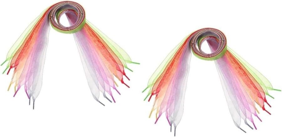 LIFKOME 2 Sets Shoelaces Chiffon Ribbon Fashion Wide For Sneakers Color Your Style 5 Pieces * 2 assorted colorx2pcs