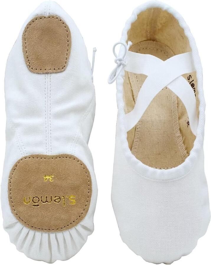 Linnen Balletschoenen met Gespleten Suède Zool Dansschoenen voor en Kinderen