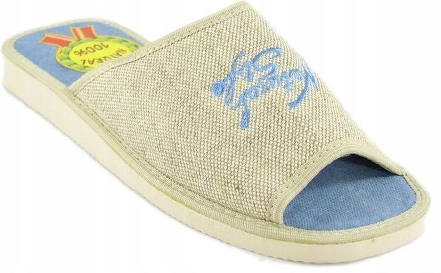 Linnen pantoffels dames blauw Ademend en comfortabel
