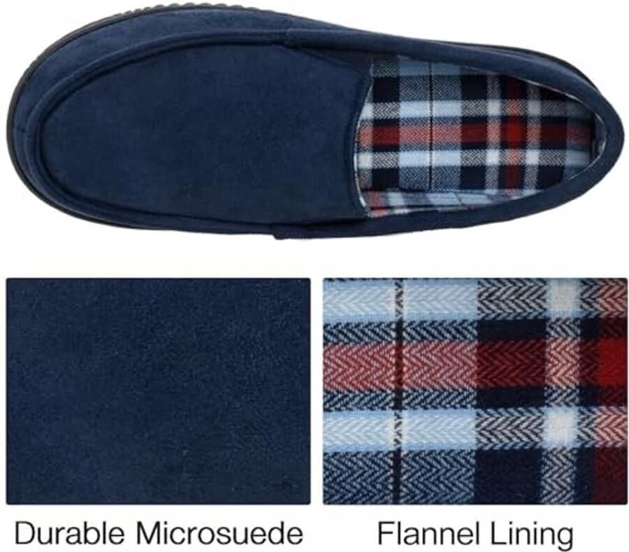 Loafer Slipper met Flanellen Voering Navy Blauw - Foto 1