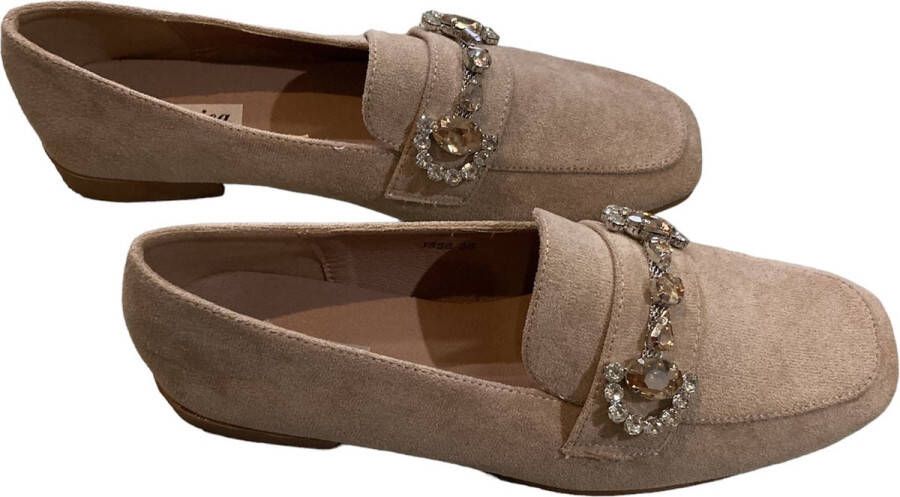 Merkloos Loafers beige met strass - Foto 1