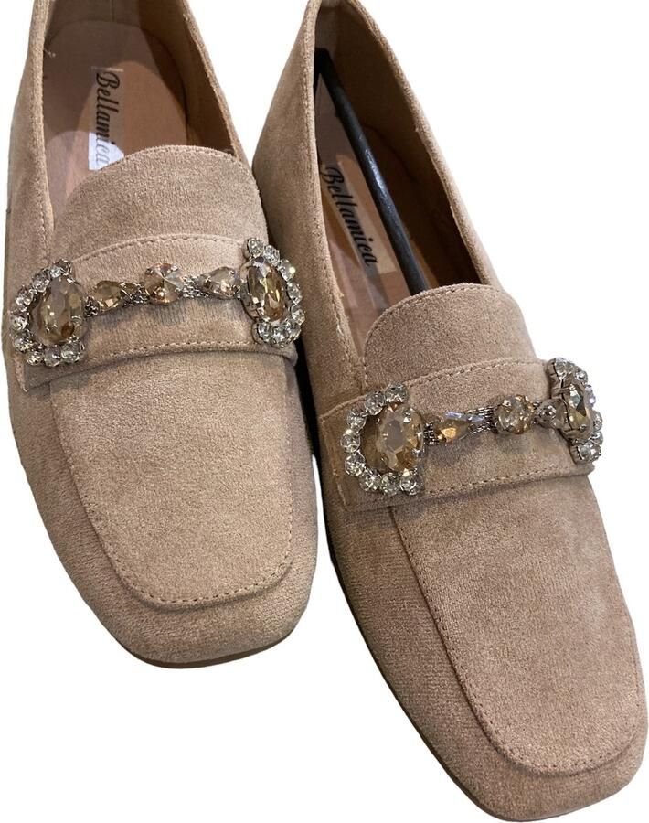 Merkloos Loafers beige met strass - Foto 2