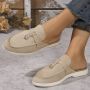 Bij Avoir Loafers Dames Slippers Dames schoenen Loafers yacht Instappers Dames Khaki - Thumbnail 2
