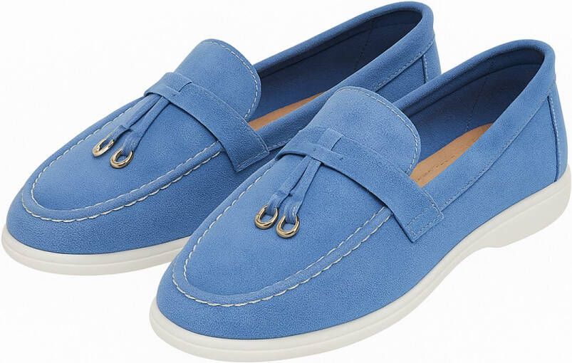 Bij Avoir Loafers Dames Slippers Dames schoenen Loafers yacht Instappers Dames Blauw
