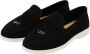 Loafers van Suède Dames Comfortabele Instappers met Zachte Zool Zwart - Thumbnail 1