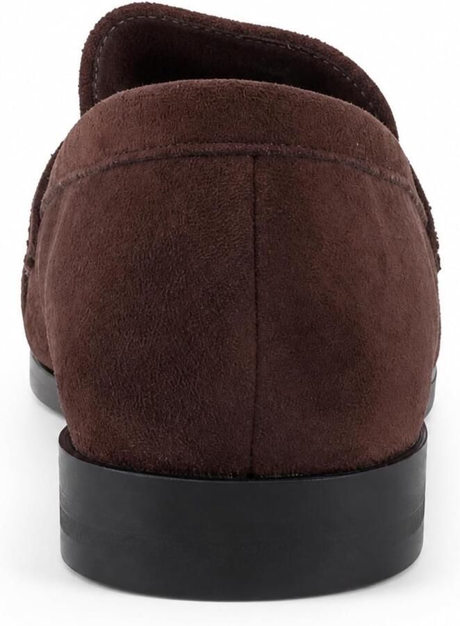 Mocassins van kunstleer suède-effect hakhoogte