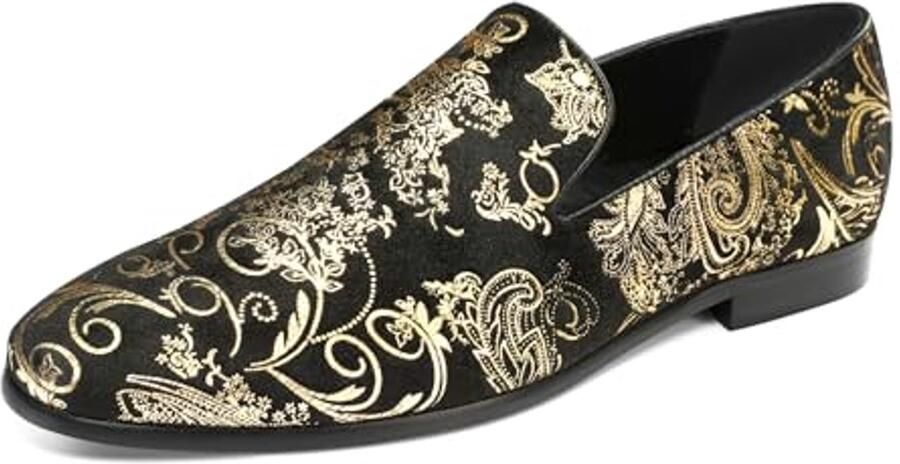 Loafers voor heren in kunstleer met bloemenprint Perfect voor bruiloften en formele evenementen