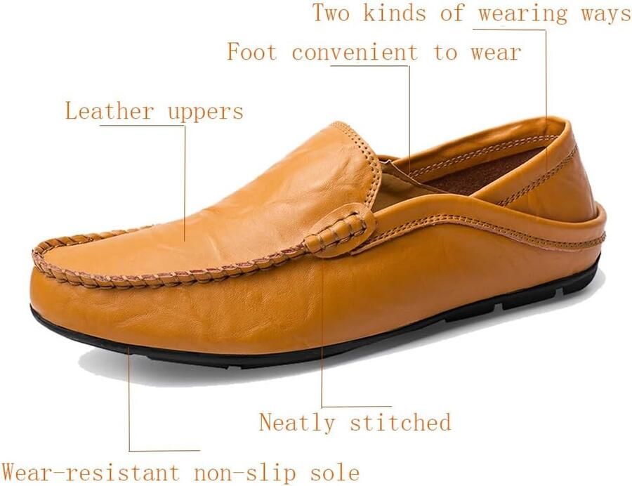 Loafers voor heren leer slip-on Penny Loafers licht comfortabel platte rijschoenen vrijetijdsschoenen