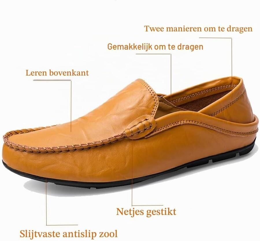 Loafers voor heren leer slip-on Penny Loafers licht comfortabel platte rijschoenen vrijetijdsschoenen