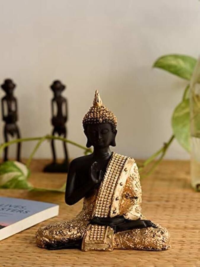 Lord Buddha Idol X Gouden En Zwart) Decoratieve-Act