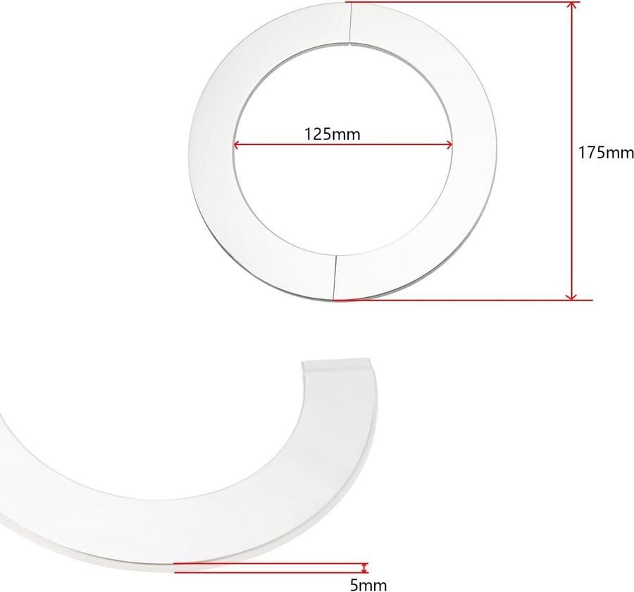 Lord of the Tools 2 Sets Pijp Gat Decoratieve Cover 125Mm Rvs Pijp Kraag Rozet Voor Uitlaatpijp Verwarming Pijpleiding Water Oven Pijp