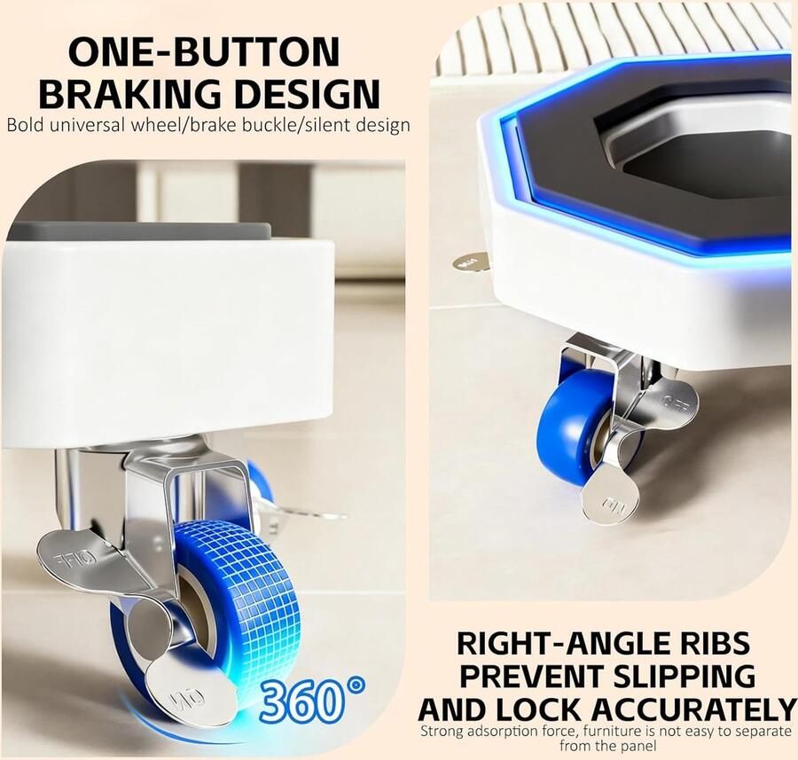 Lot de 6 roulettes voor meubels roulette Charge Lourde Avec Pivotantes 360° 4 vrije routes en caoutchouc Silencieux Charge Lourde jusqu'à 400 kg voor Armoire etagère bureau