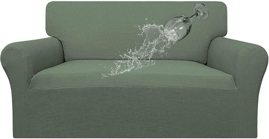Loveseat bankhoes 100% waterdichte bankhoes dubbele waterdichte bankhoes stretch jacquard bankhoes lekvrije meubelbeschermer voor kinderen huisdieren hond en kat (Loveseat