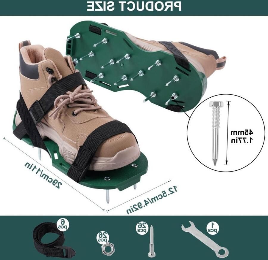 Luchtaerator Sandalen met 45mm Spikes en 13 Nagels Verstelbare Tuinschoenen voor Verbetering van Bodemkwaliteit en Grasgroei
