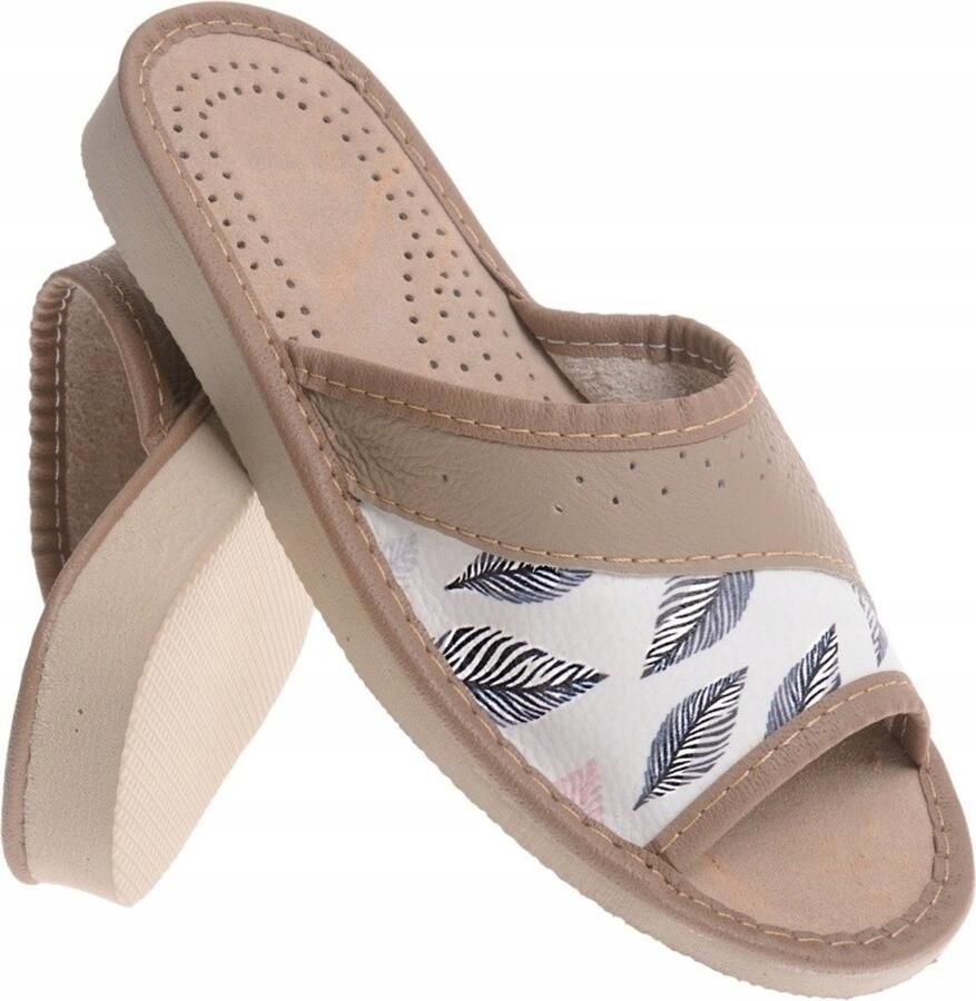 Luchtige Dames Pantoffels met Open Teen Beige