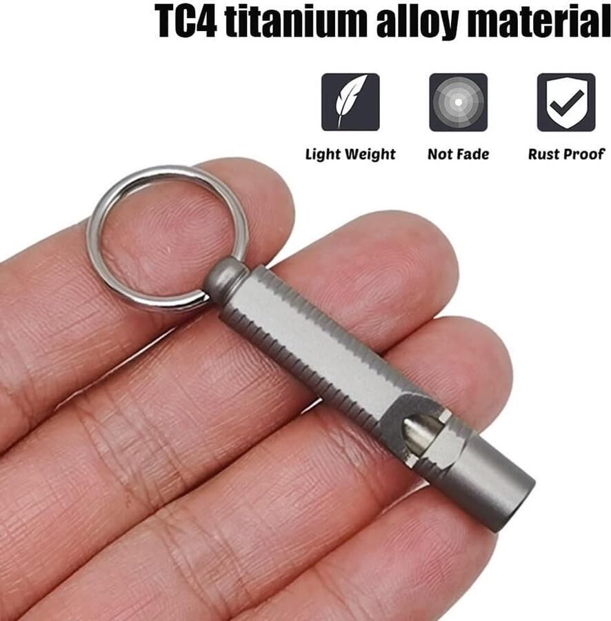 Luid noodfluitje T Titanium Survival Fluitje 120db Veiligheidsfluitje met Opknoping Gat voor Outdoor Wandelen Camping Huisdieren Training