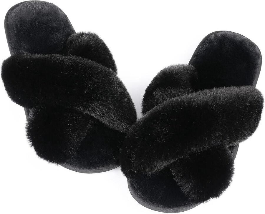 Luxe Dames Slippers met Memory Foam & Kruisband Zachte Binnen- en Buitenschoenen